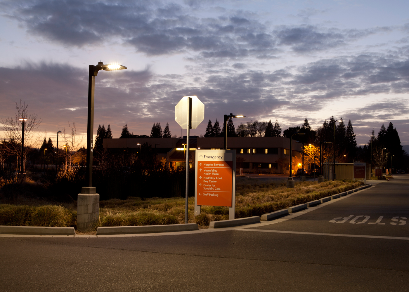 Adaptive Exterior Lighting Healthcare Dusk 2