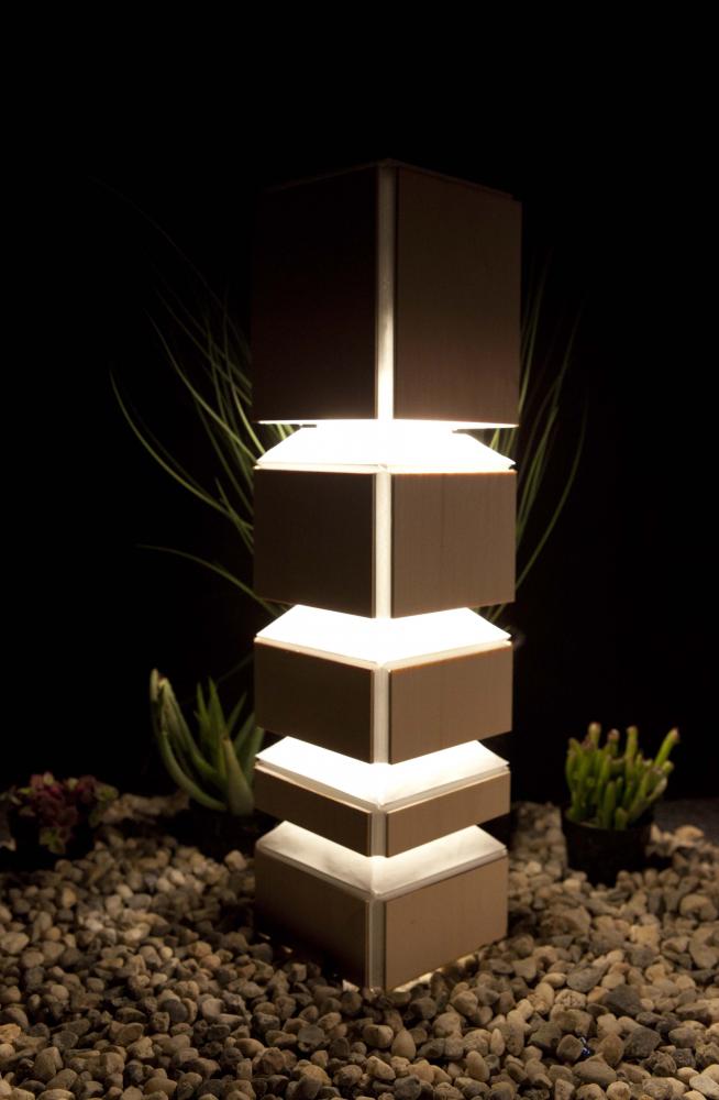 A light source rectangular in shape split into five sections that emit light