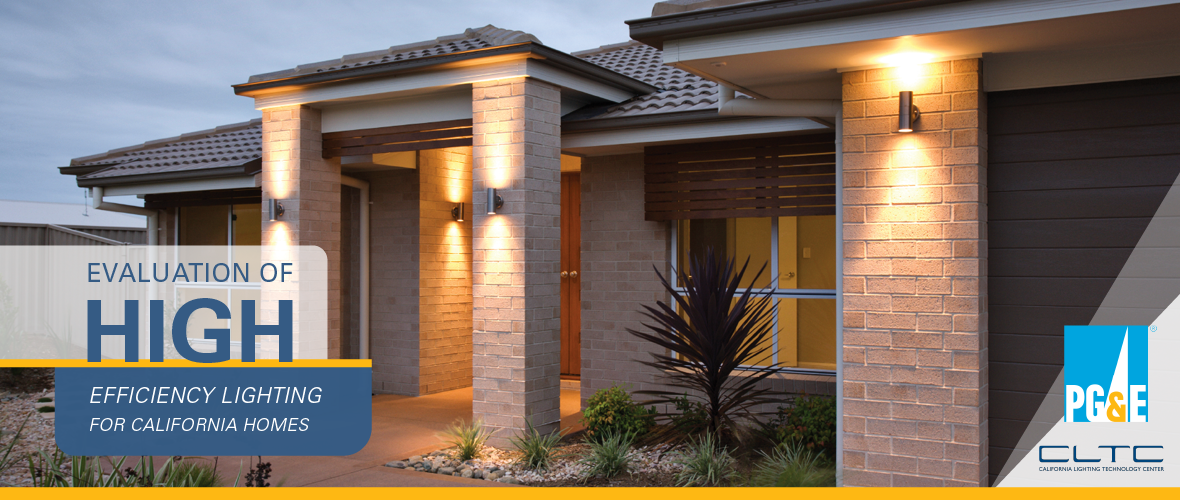 Evaluation of High Efficiency Lighting for California Homes (The exterior of a naturally colored home with warm lighting)