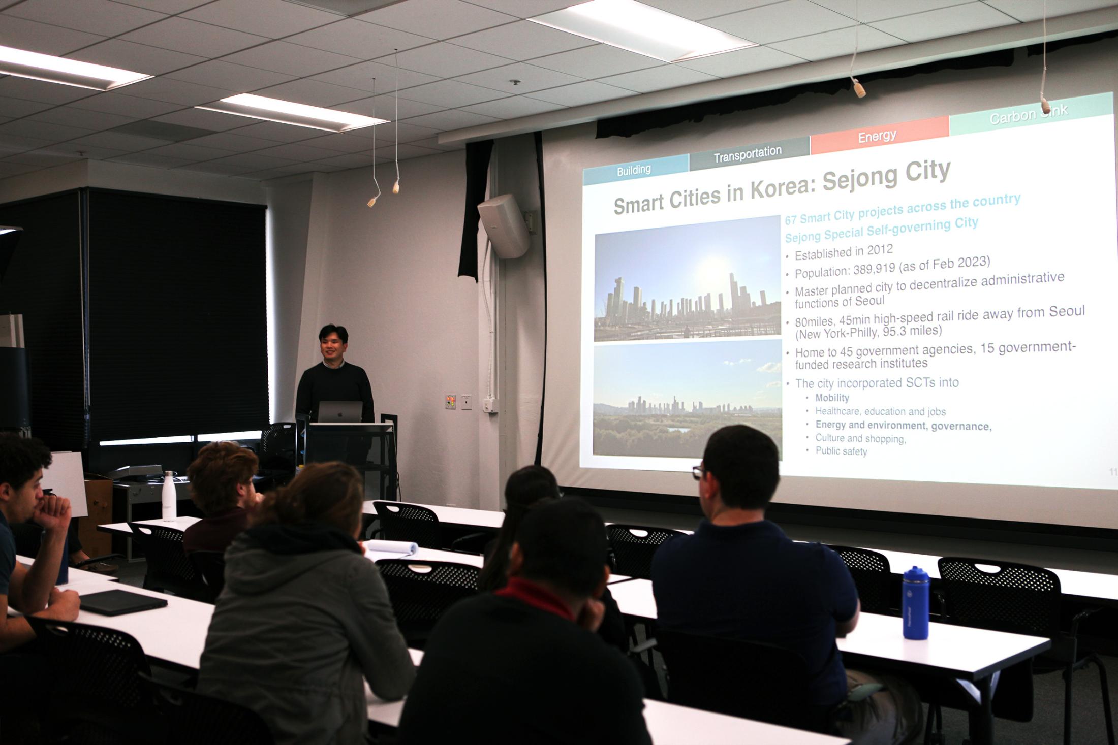 Professor Albert Tonghoon Han of KAIST presenting a lecture in CLTC