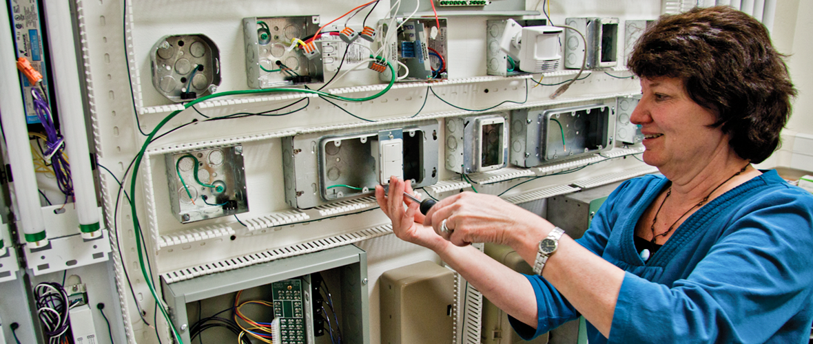 Person working with wires 