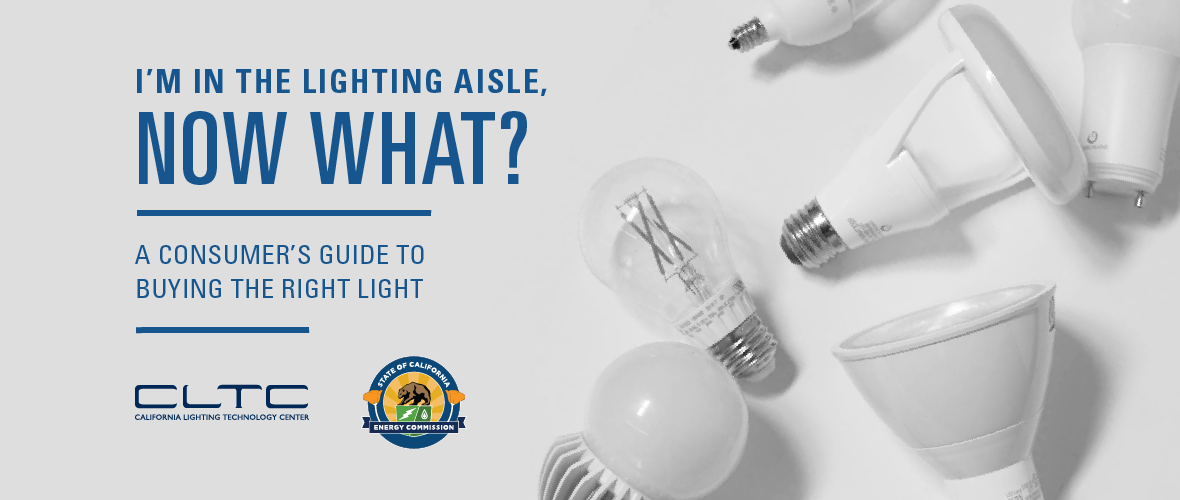 I'm in the lighting aisle Now What? A consumers guide to buying the right light (Six different light bulbs on a white background)