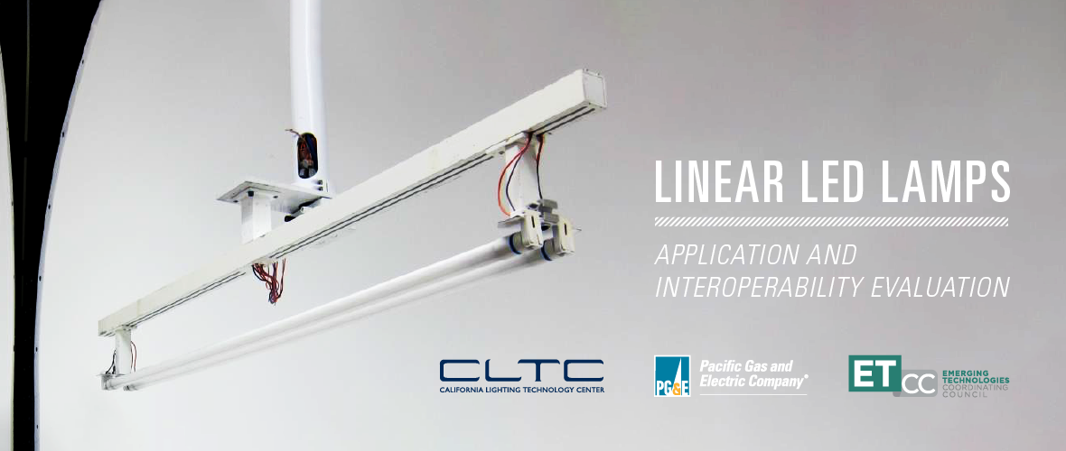 Linear LED Lamps Application and Interoperability Evaluation (Image of thin linear LED lamp hanging from above)