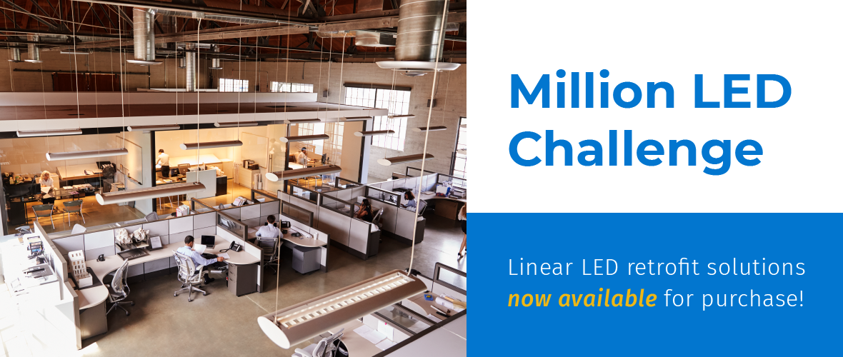 Million LED Challenge - Linear LED retrofit solutions now available for purchase (The interior of an office with cubicles)