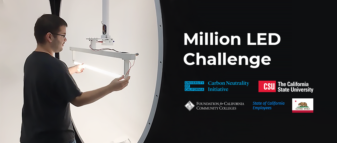 Million LED Challenge (A person holding a thin light fixture)