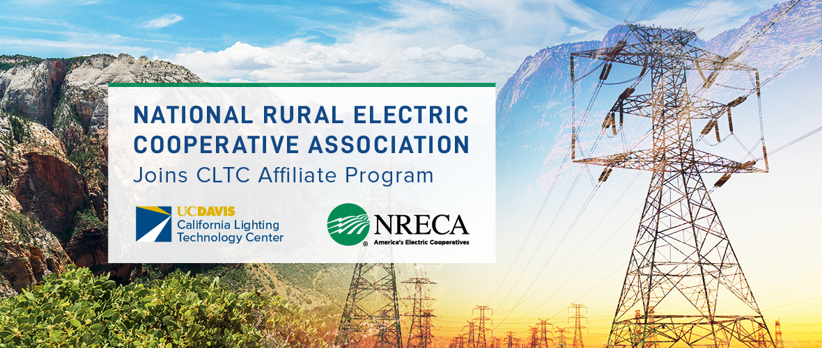 National Rural Electric Cooperative Association Joins CLTC Affiliate Program (An overlay image of powerlines during a sunset and a mountain)